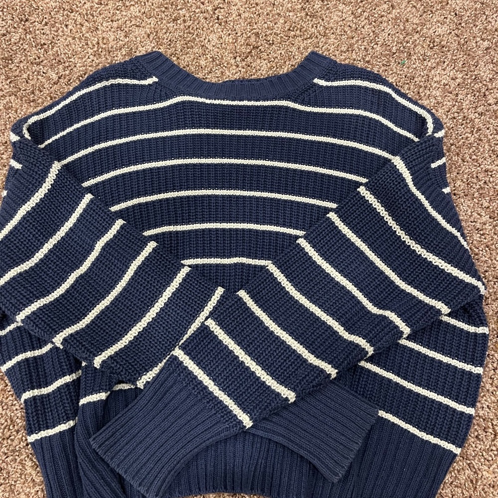 Navy Striped Women's Sweater